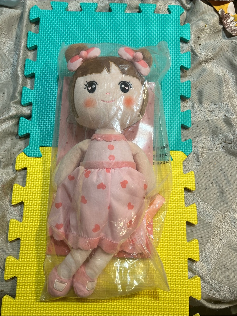 Pink Heart Dress Plush Doll
